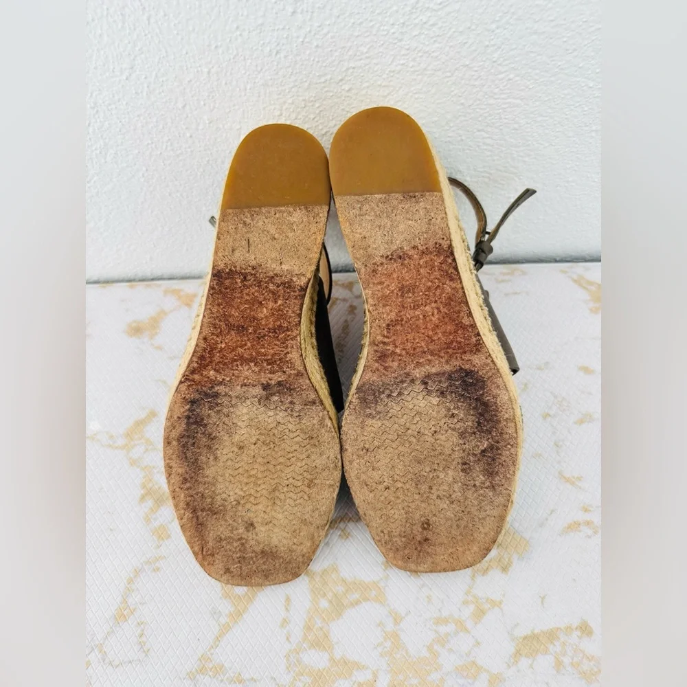 RAG & BONE Sayre II Gray Leather Espadrilles Sandal Studded Slingback - Picture 7 of 7